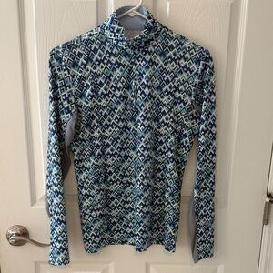 Ariat Blue Geometric 1/4 zip Shirt